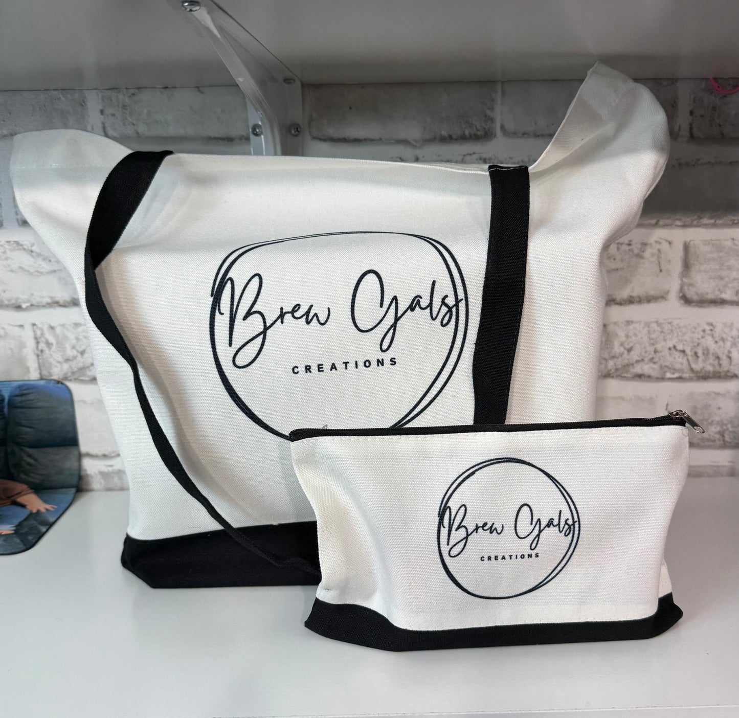 Canvas Bag with Matching Pencil Bag