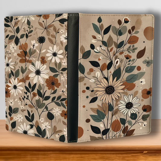 Brown Beautiful Flowers Reusable Journal Notebook