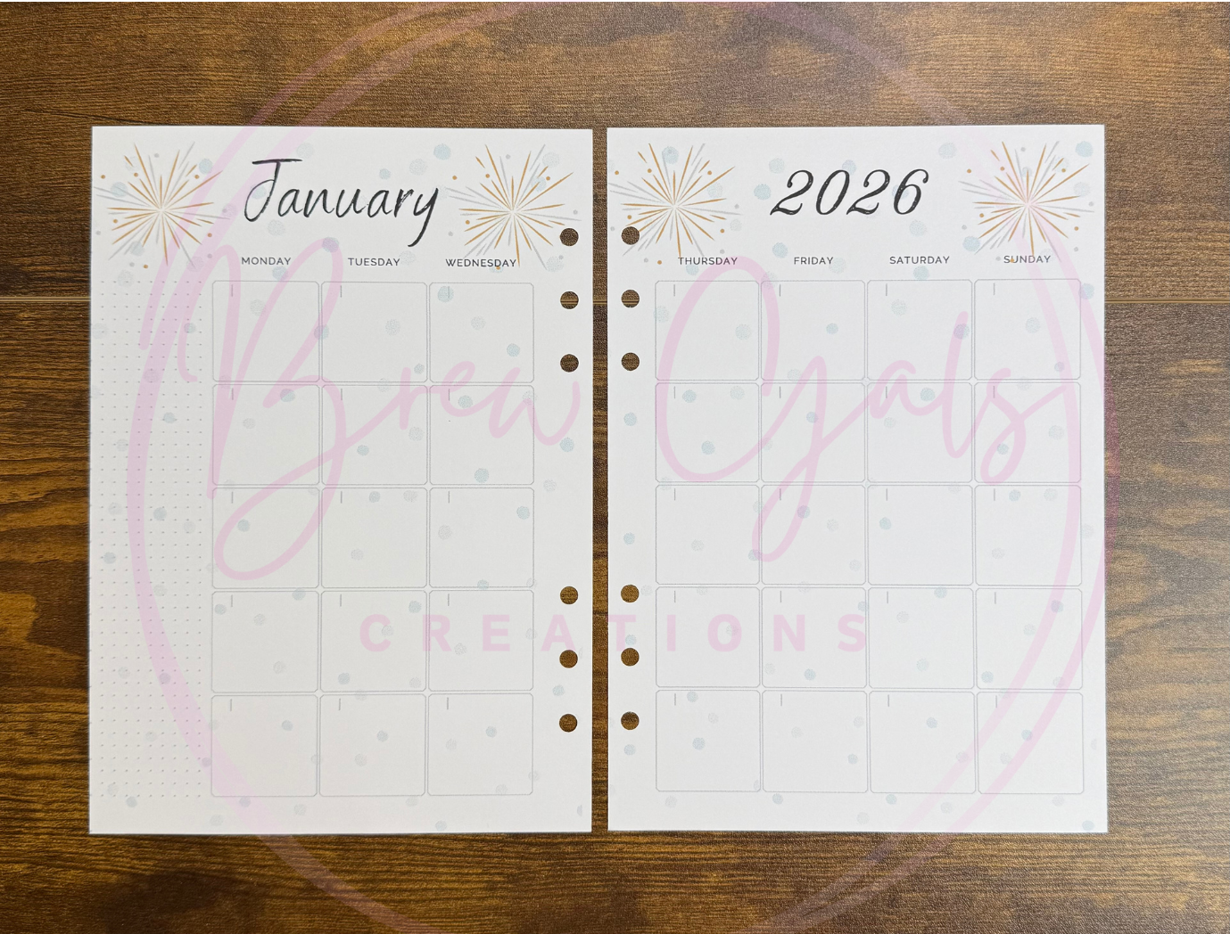 2026 Calendar Inserts