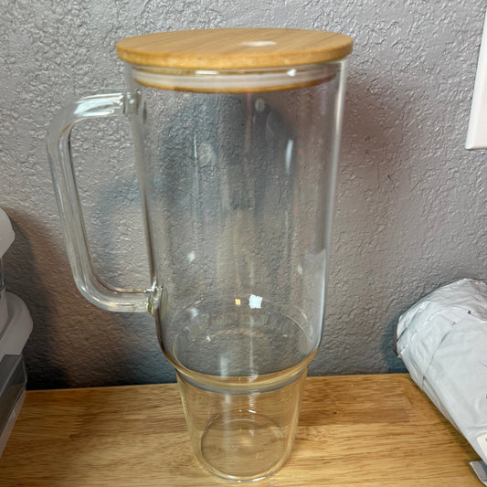 40 Oz Glass Cup with Handle