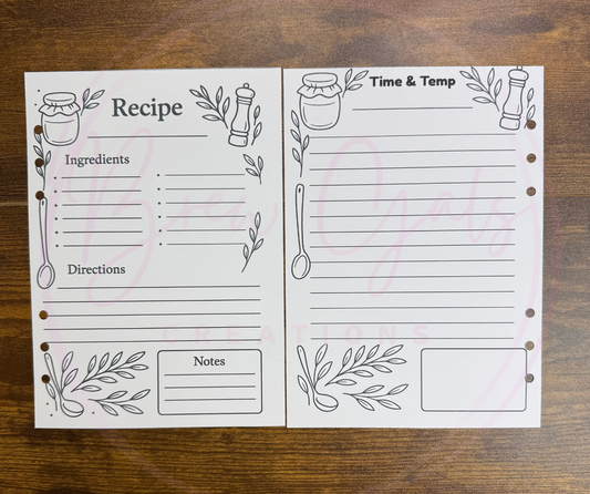 Recipe Inserts